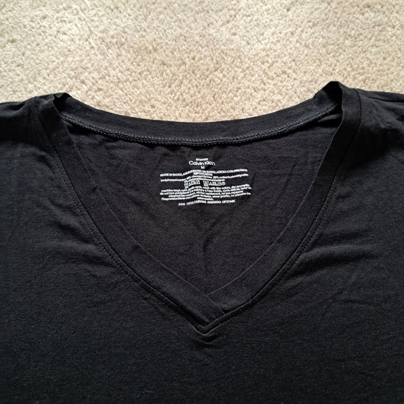 ❤️ Calvin Klein PJ Top Black Short Sleeved Women's Medium V-neck Loungewear - Picture 3 of 12